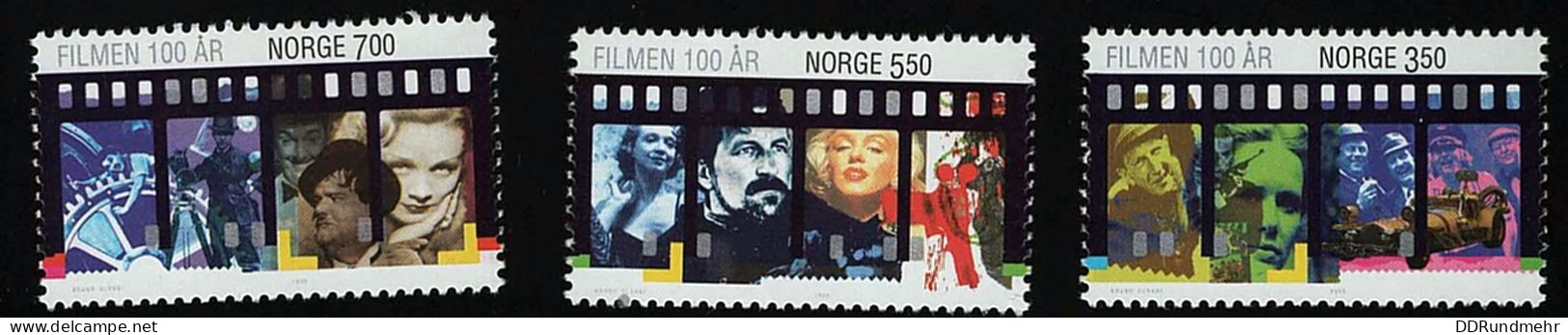 1996 Cinema  Michel NO 1215 - 1217 Stamp Number NO 1134 - 1136 Yvert Et Tellier NO 1172 - 1175 Xx MNH - Neufs