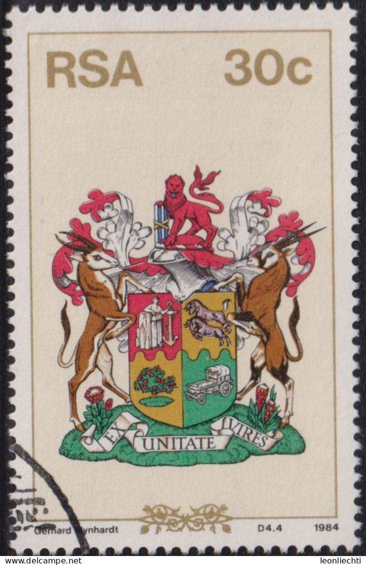 1984 Südafrika° Mi:ZA 658, Sn:ZA 641, Yt:ZA 572, Sg:ZA 569, SAC:ZA 574, Coat Of Arms - Usati