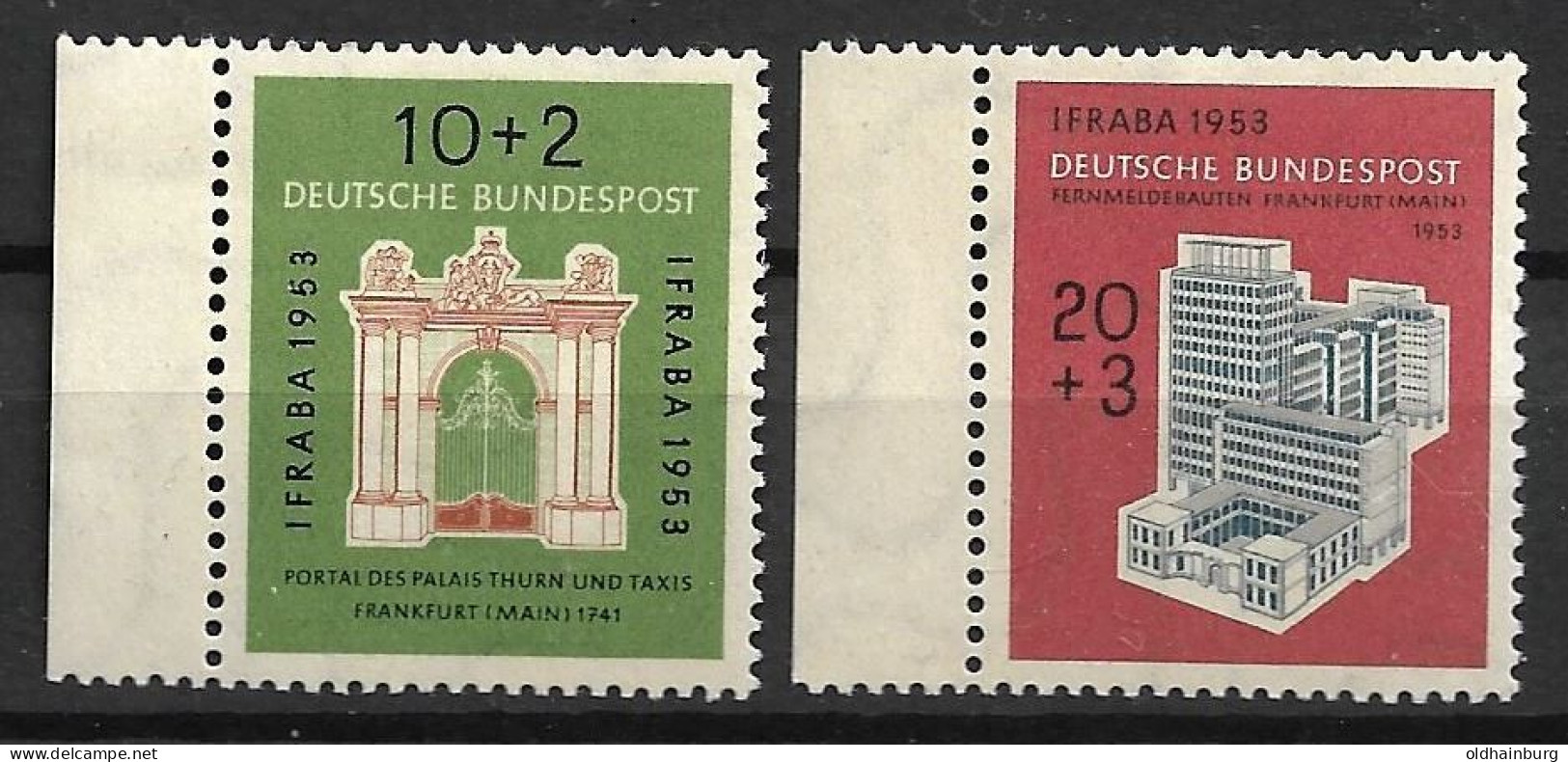 Bund 1953: Mi. 171- 172 ** Satz IFRABA Briefmarkenausstellung Frankfurt A. M. (50.-) - Ungebraucht