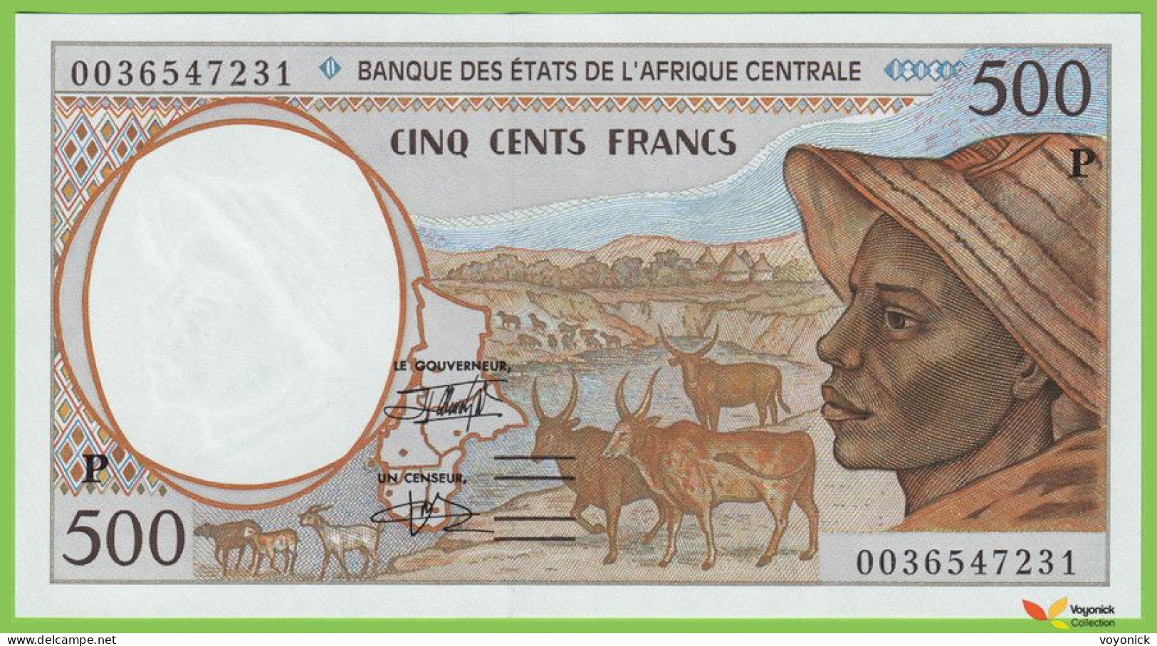 Voyo CHAD Central Afican States 500 Francs 2000 P601Pg B101Pg P UNC - Tchad