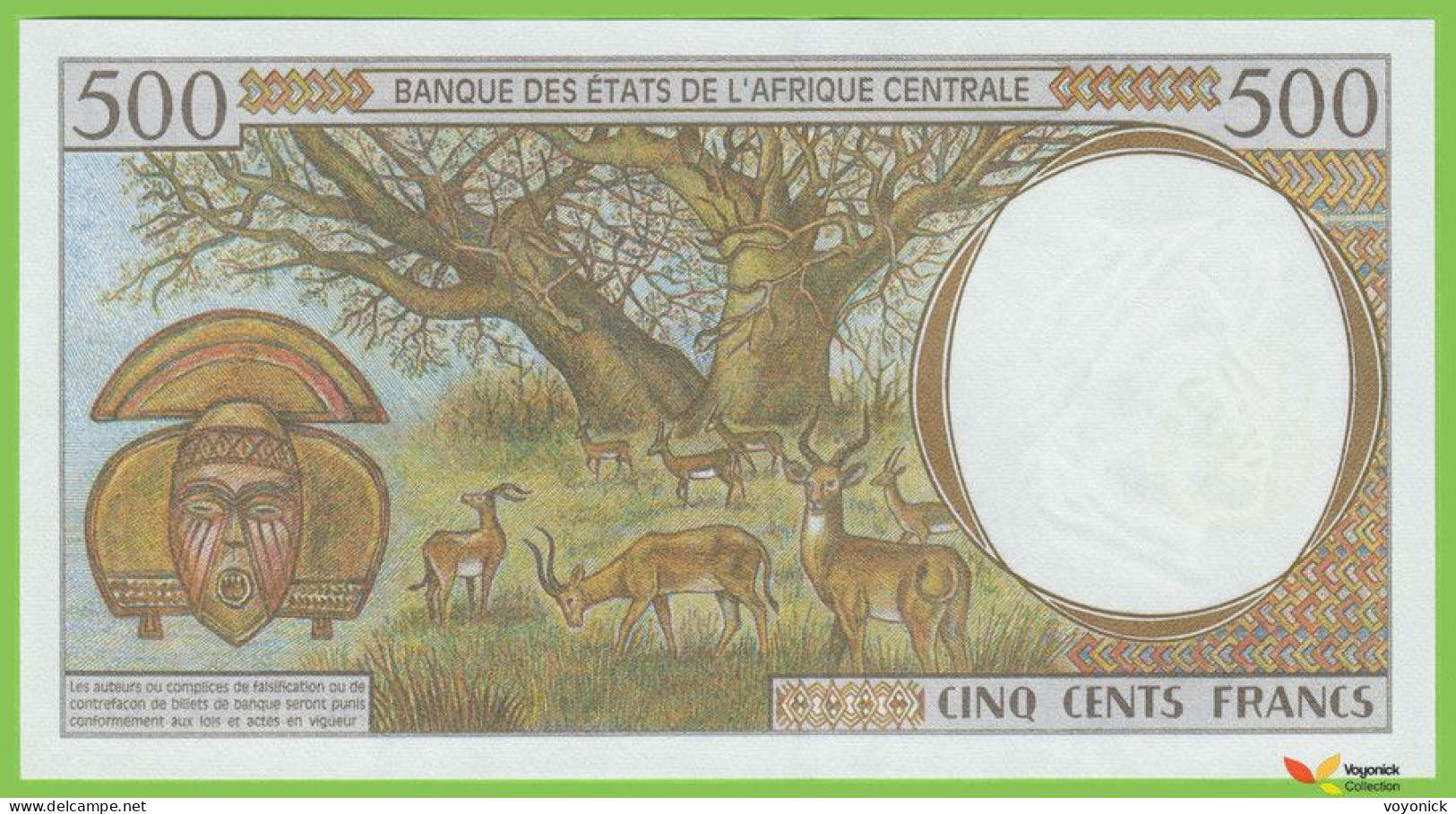 Voyo CHAD Central Afican States 500 Francs 2000 P601Pg B101Pg P UNC - Ciad