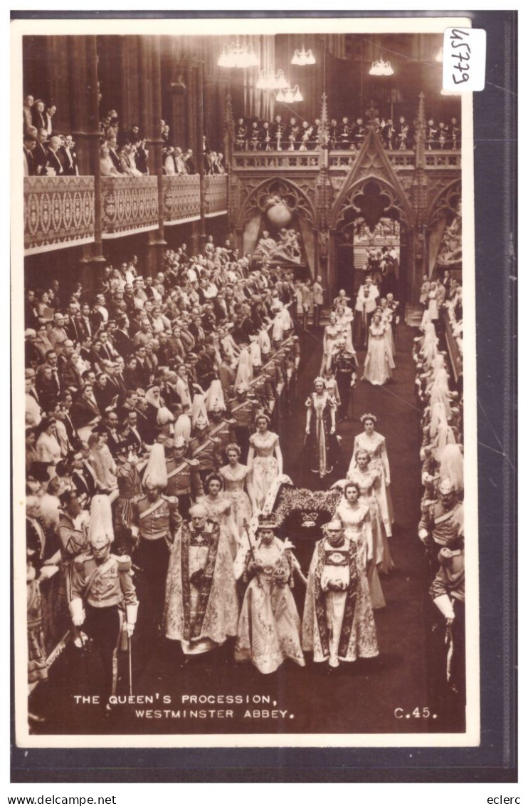GRANDE BRETAGNE - THE QUEEN'S PROCESSION, WESTMINSTER ABBEY - TB - Familles Royales