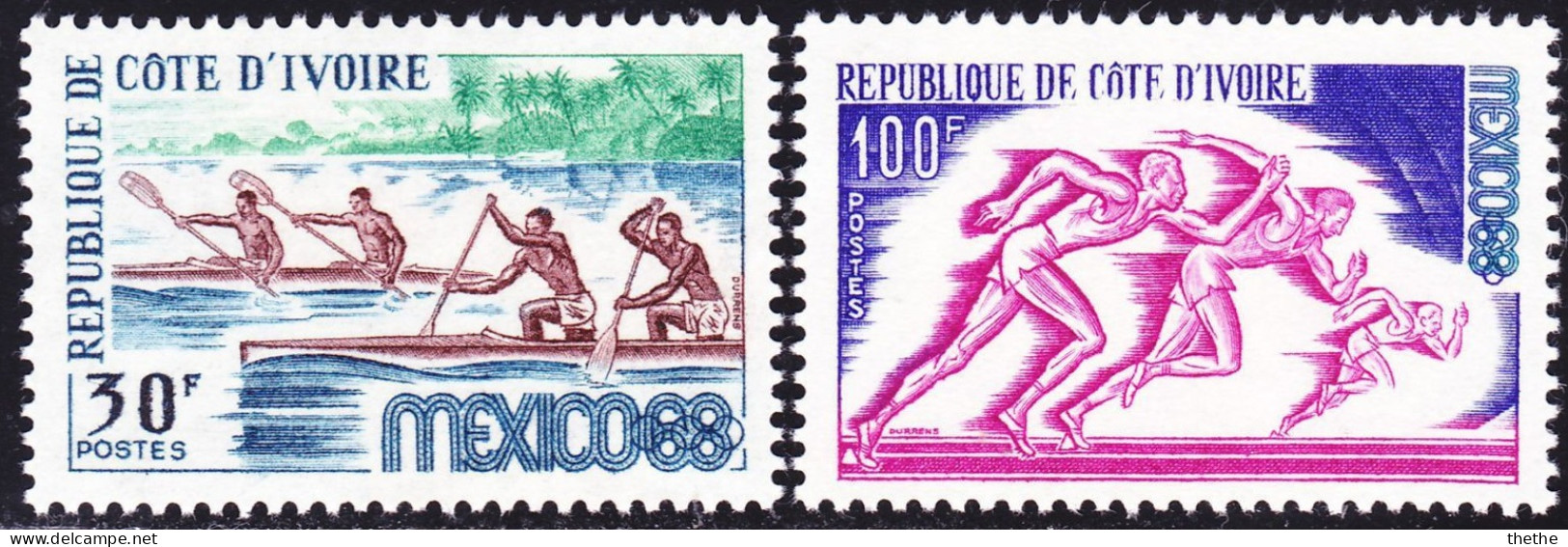 COTE D'IVOIRE - Jeux Olympiques De Mexico - Canoë-kayak Et Courses De Kayak - Coureurs - Verano 1968: México