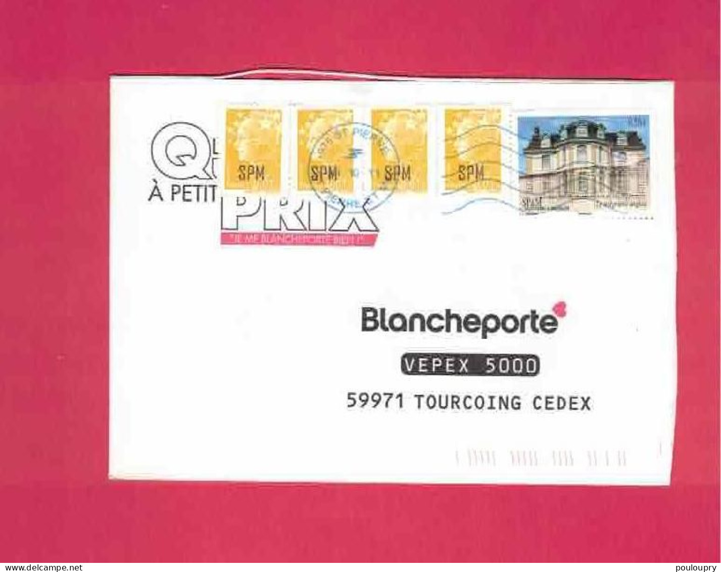 Lettre De 2011 Pour La France - YT N° 980 Et 932 En Bande De 4 - Télégraphe Anglais - Storia Postale