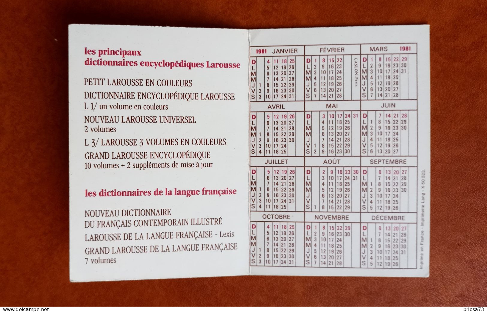 Calendriers De Poche, Petit Larousse Illustré - Klein Formaat: 1981-90