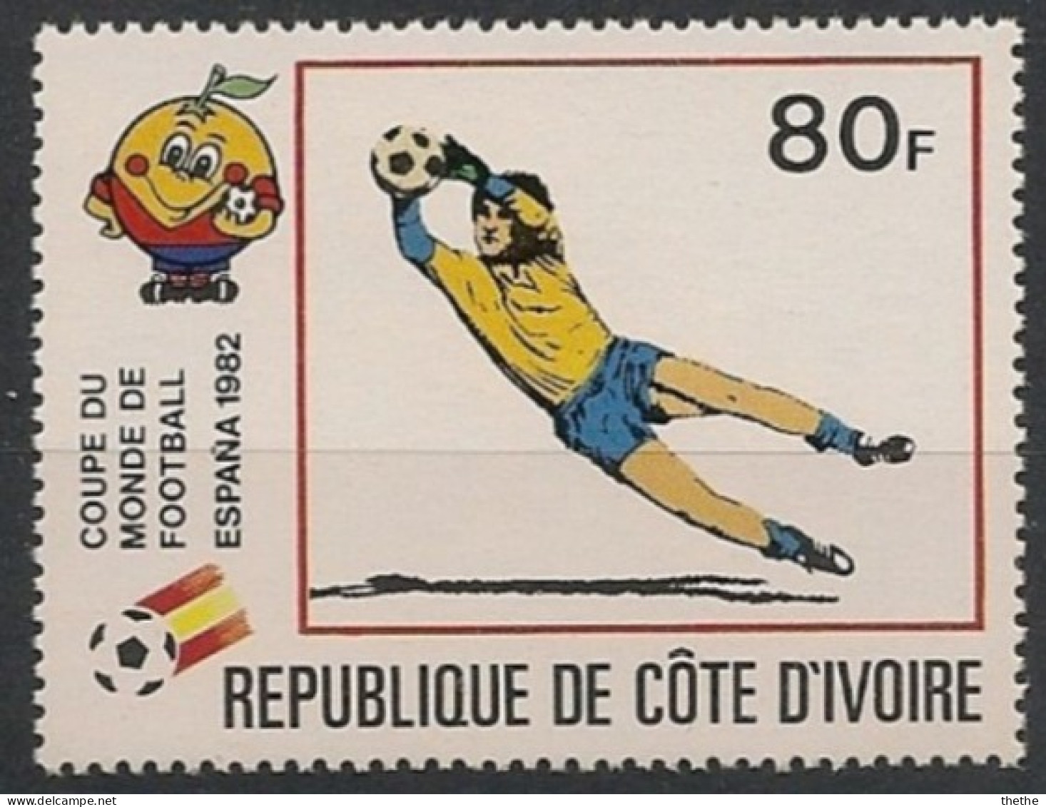 COTE D'IVOIRE - Joueurs De Football, Gardien De But - 1982 – Spain