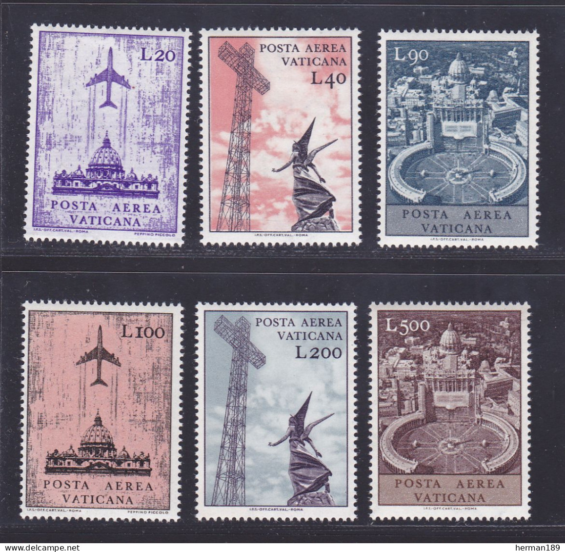 VATICAN AERIENS N°   47 à 52 ** MNH Neufs Sans Charnière, TB (D7435) Série Courante - 1967 - Airmail