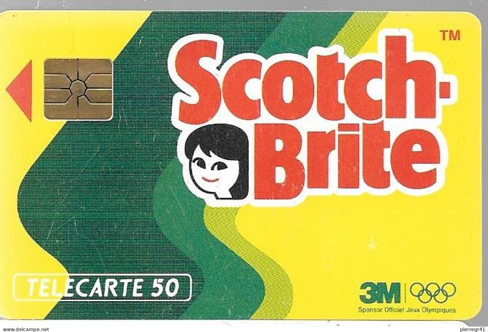 CARTE²°-PUBLIC-F225c.689-50U-GEM1B-01/92-e Logo-SCOTCH BRITE-V°3N°Gras B1B28E-UTILISE-BE--RARE- - 1992