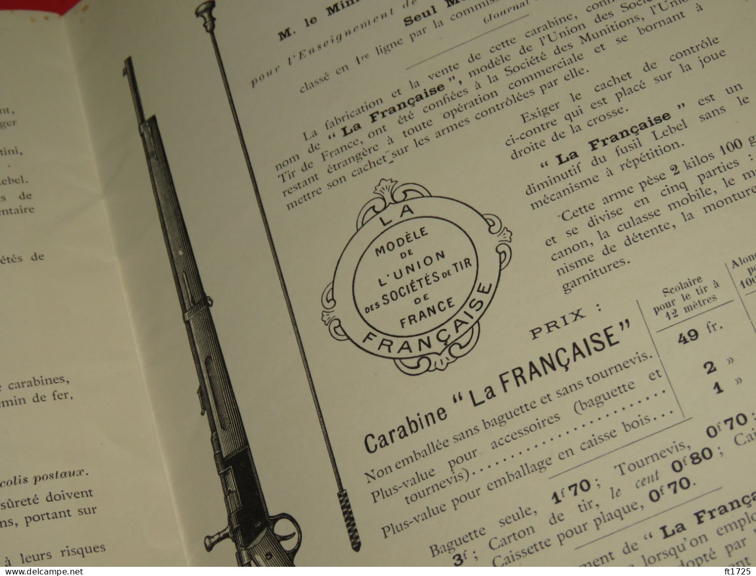 SUPERBE CATALOGUE DE MUNITIONS 1907 !!!