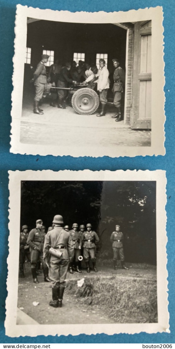 2 X Photo WWII Allemande Valkenburg MAASTRICHT  IR 83 IR 151 Lehrgang Geschütz Reinigen Flak Nettoyage - 1939-45