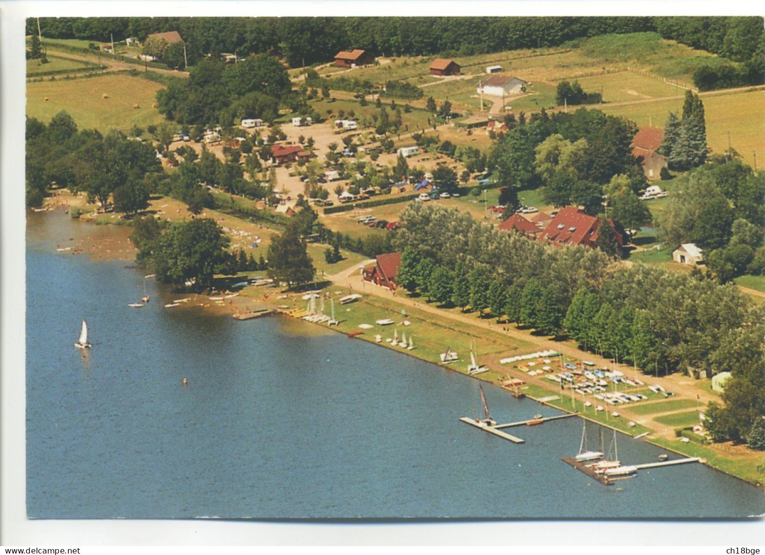 CPSM (58 Nièvre) - BAZOLLES - Vue Aérienne Etang De Baye - Base Départementale Actival - Camping - Peu Commune - Bazoches