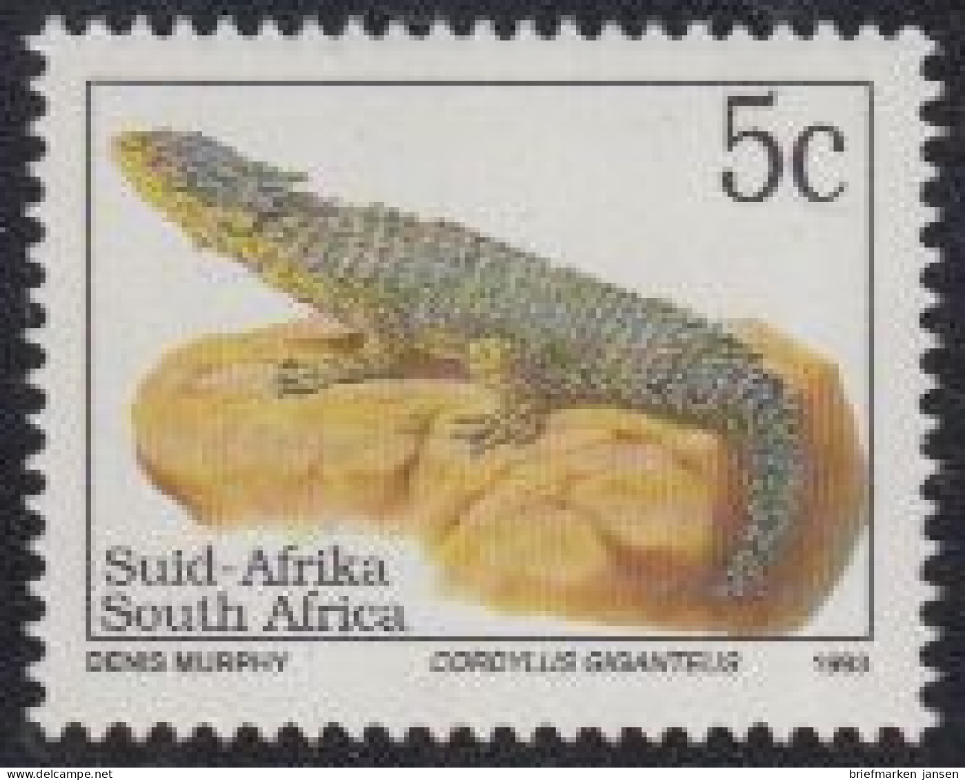 Südafrika Mi.Nr. 892IA Freim.Bedrohte Tiere, Riesengürtelschweif (5) - Altri & Non Classificati