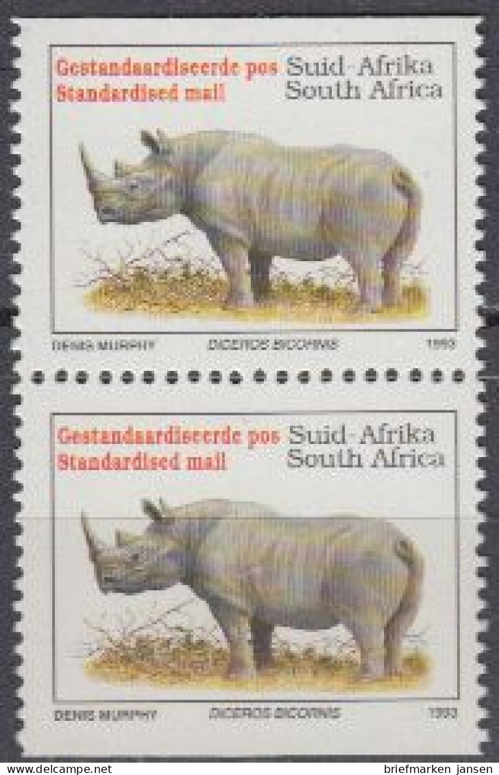 Südafrika Mi.Nr. 896IDo/Du Freim. Bedohte Tiere,  Nashorn (Paar) - Altri & Non Classificati