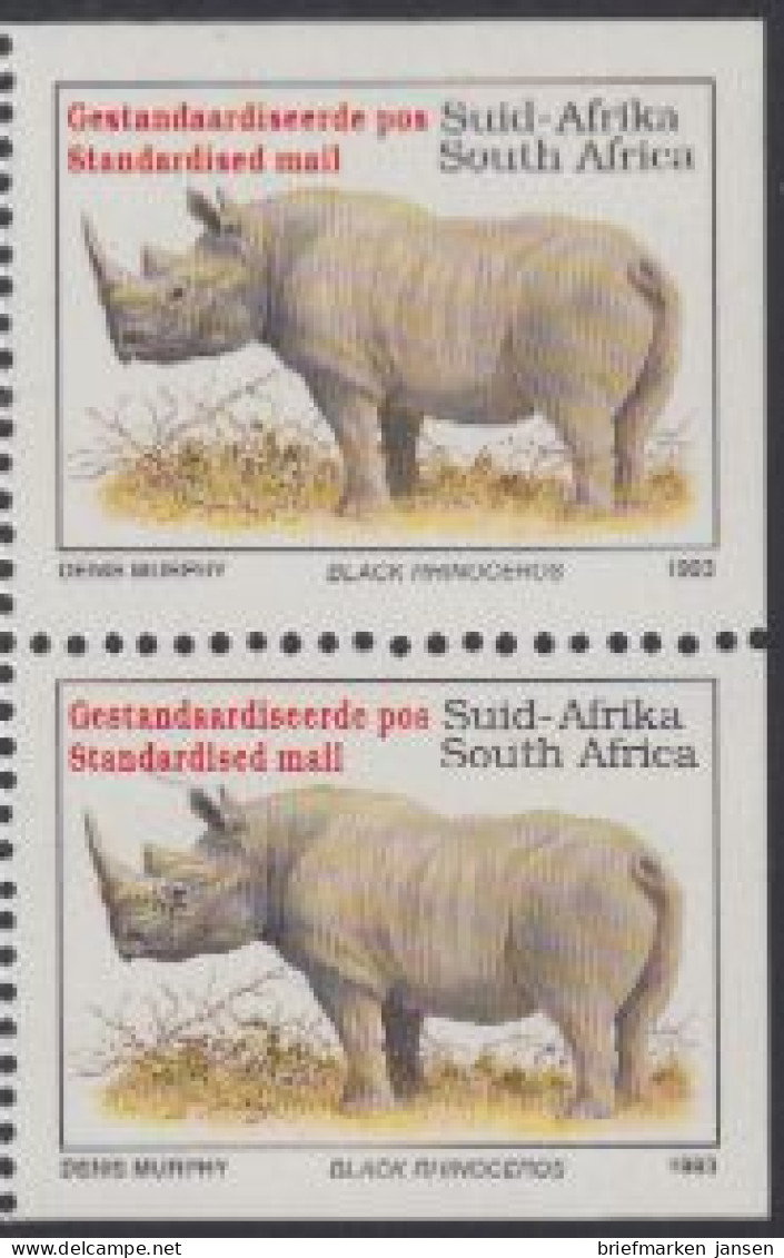 Südafrika Mi.Nr. 896IIEor/Eur Freim.Bedrohte Tiere, Nashorn (Paar) - Altri & Non Classificati