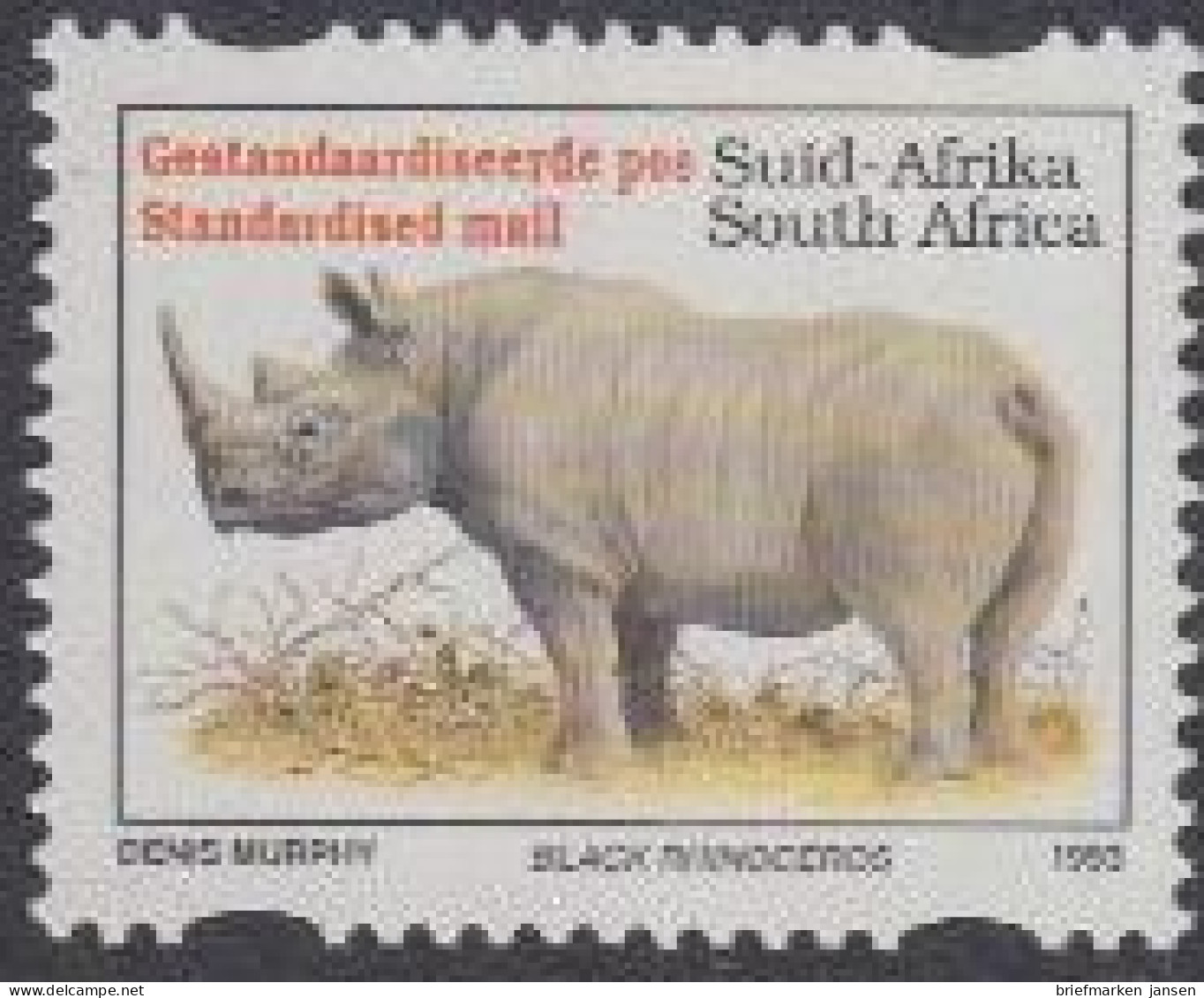 Südafrika Mi.Nr. 896IIAS Freim.Bedrohte Tiere, Nashorn (-) - Altri & Non Classificati