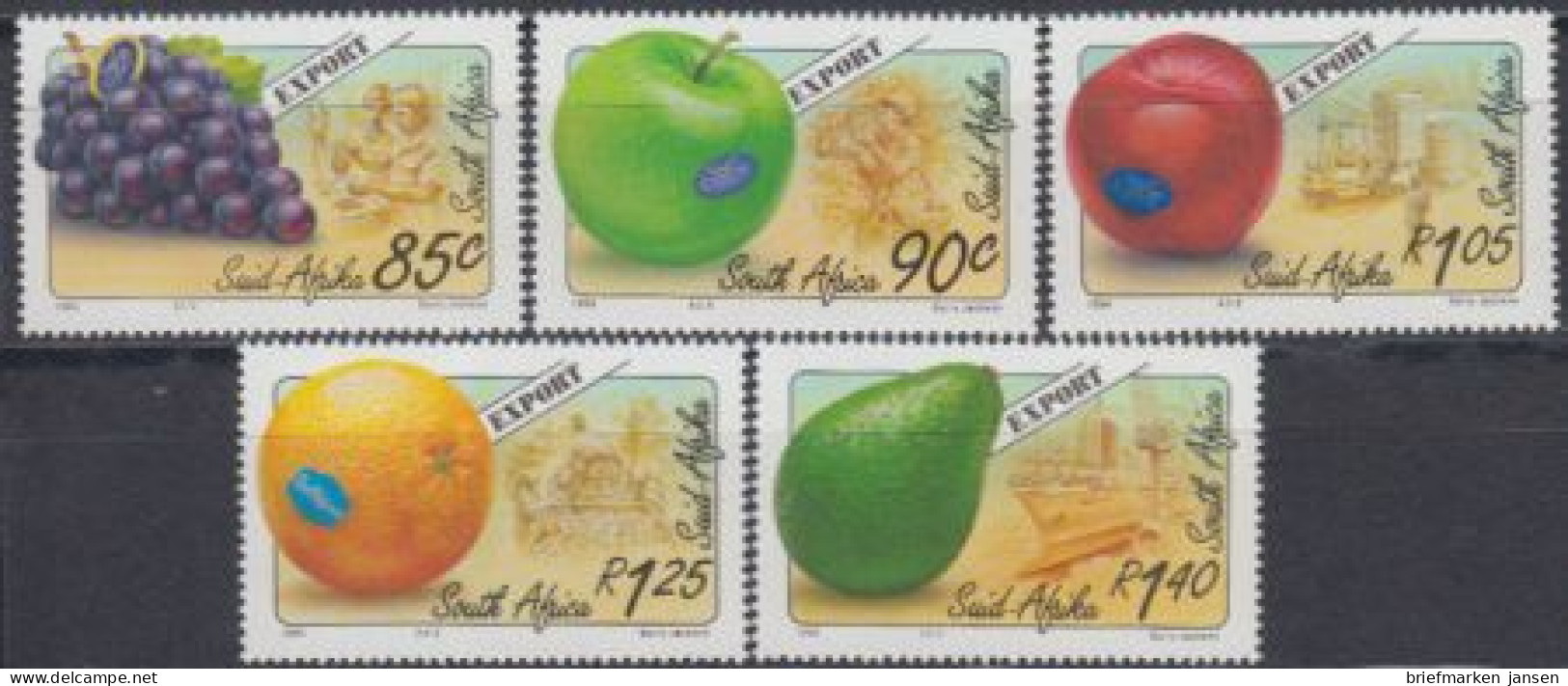 Südafrika Mi.Nr. 917-21 Exportprodukte, Früchte (5 Werte) - Other & Unclassified