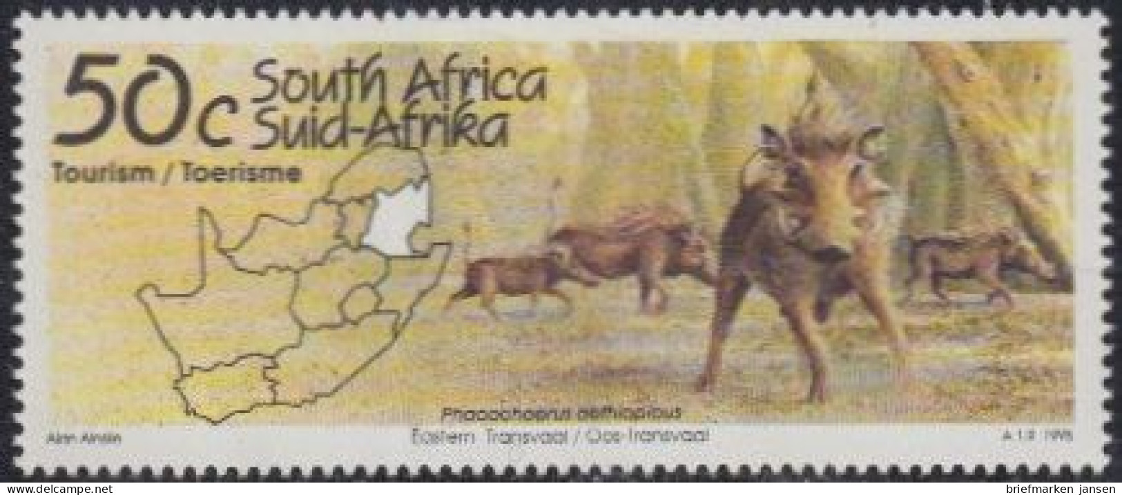 Südafrika Mi.Nr. 949 Tourismus, Warzenschwein, Karte Transvaal (50) - Altri & Non Classificati