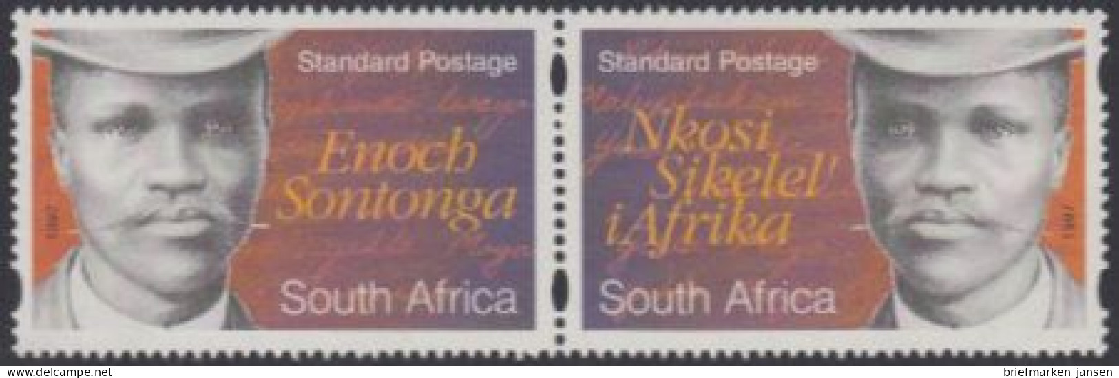Südafrika Mi.Nr. Zdr.1086-87 100Jahre Nationalhymne, Enoch Sontonga - Other & Unclassified