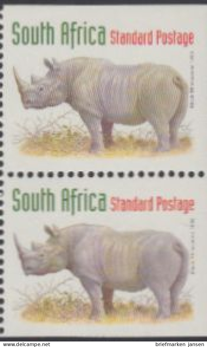 Südafrika Mi.Nr. 1115Eor/Eur Freim. Einheimische Tiere. Nashorn (Paar) - Other & Unclassified