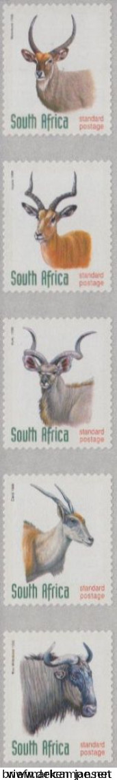Südafrika Mi.Nr. 1150-54BA Freim. Einheimische Tiere, Skl. (Fünferstreifen) - Other & Unclassified