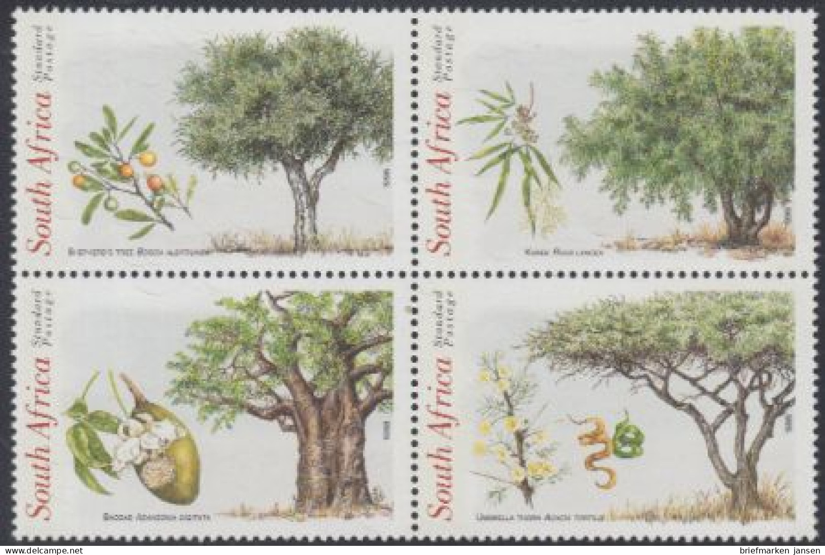 Südafrika Mi.Nr. Zdr.1155-58 Woche Des Baums (Viererblock) - Other & Unclassified