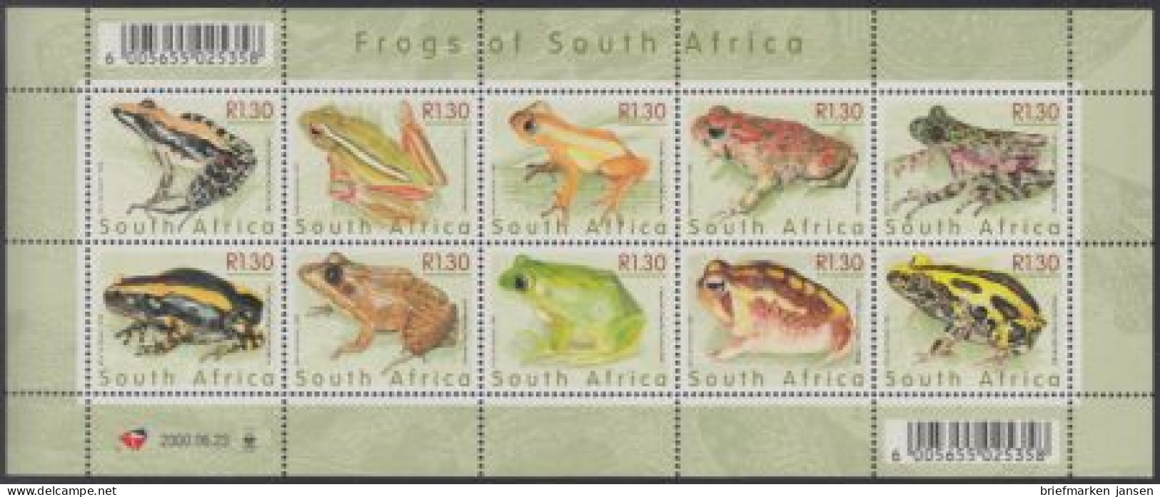 Südafrika Mi.Nr. Klbg.1251-60 Froschlurche - Andere & Zonder Classificatie