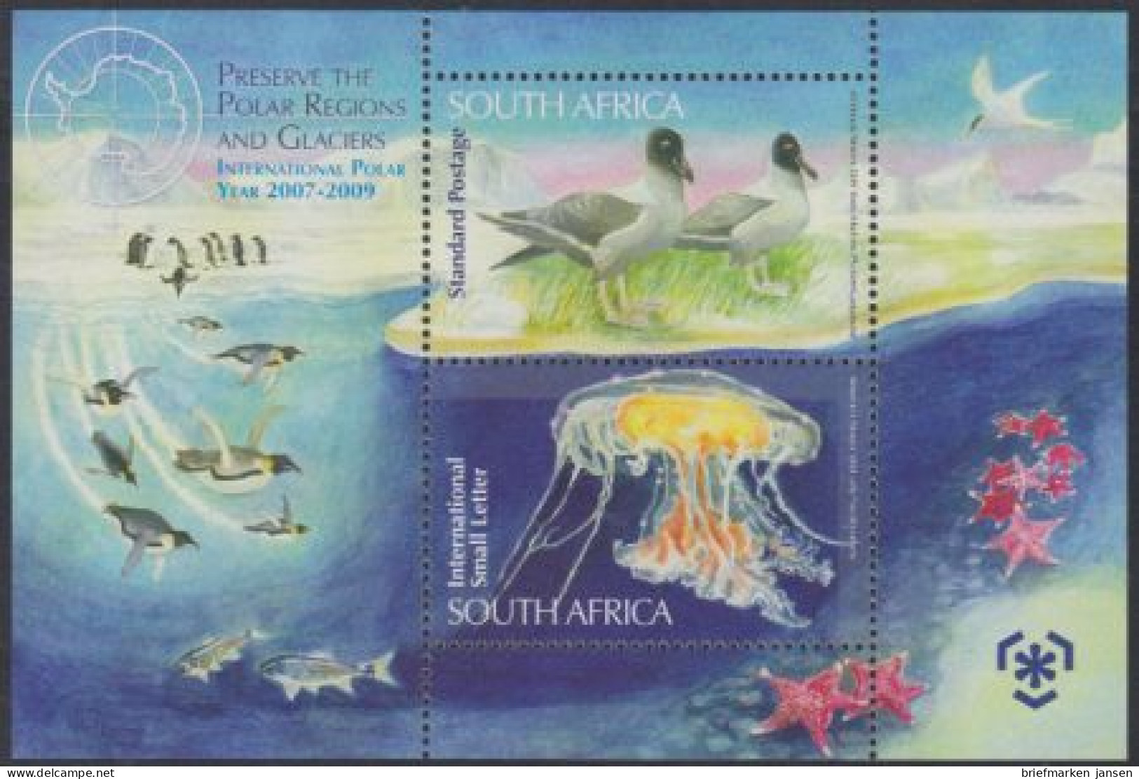 Südafrika Mi.Nr. Block 120 Kampagne Schutz Der Polargebiete, Albatros, Qualle - Other & Unclassified