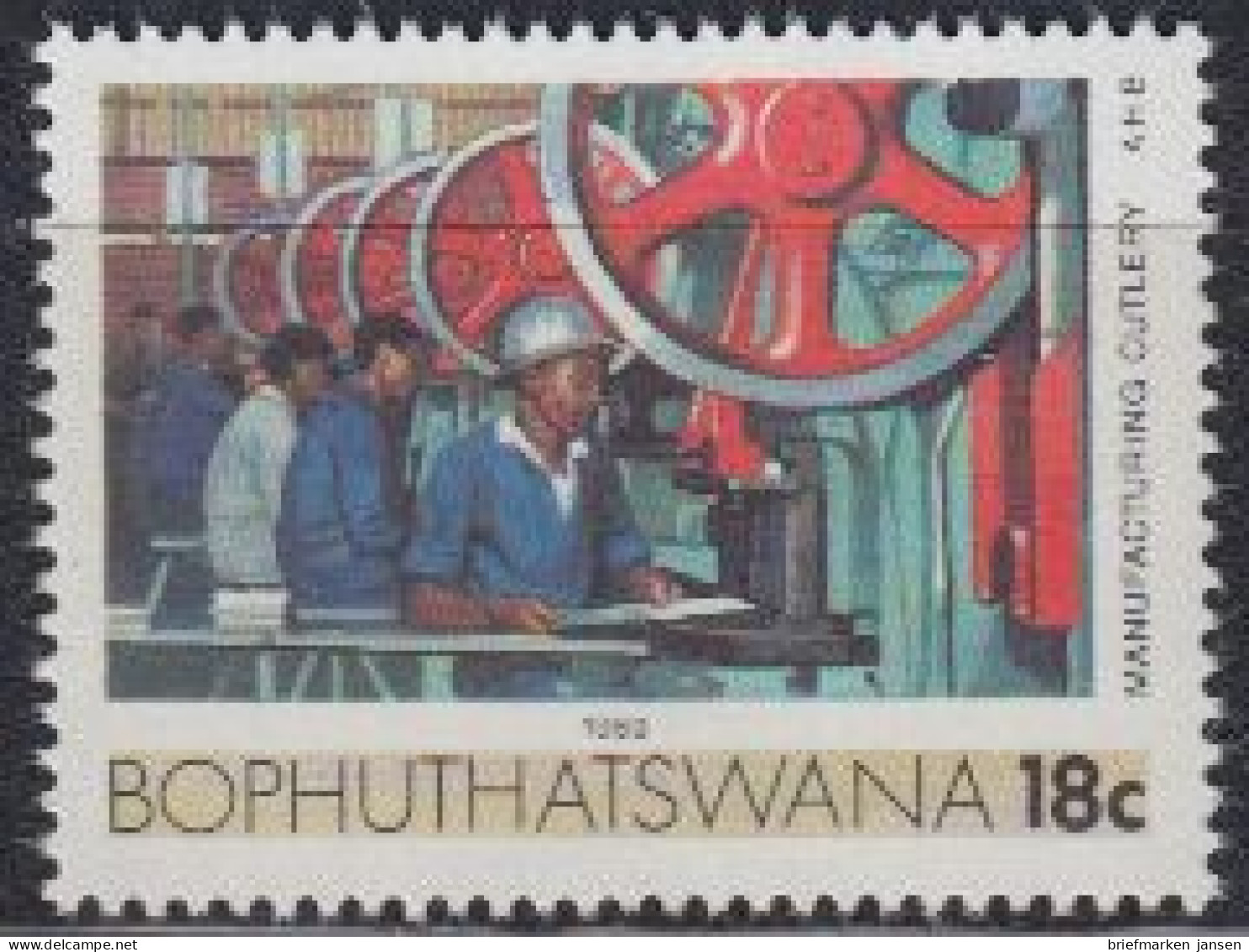 Südafrika - Bophuthatswana Mi.Nr. 222 Freim. Industrie, Besteckherstellung (18) - Andere & Zonder Classificatie