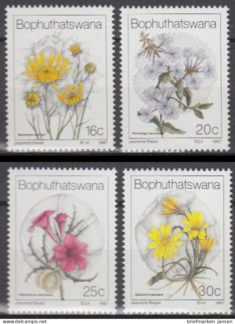 Südafrika - Bophuthatswana Mi.Nr. 186-89 Wildblumen (4 Werte) - Other & Unclassified