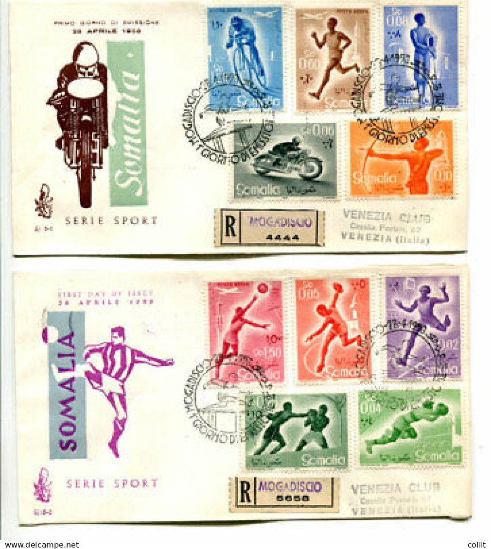 Somalia AFIS FDC Venetia 1958 Sport  Viaggiata Racc. Per L'Italia - Somalia (AFIS)