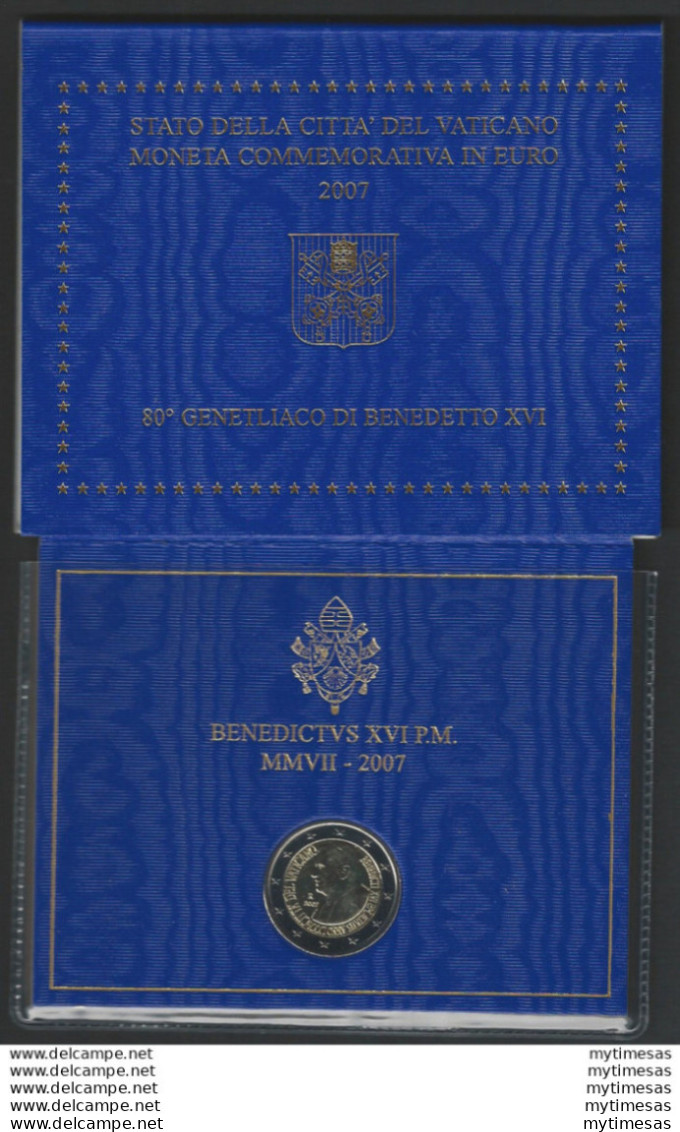 2007 Vaticano € 2,00 Genetliaco Di Benedetto XVI FDC - BU In Folder - Vaticaanstad