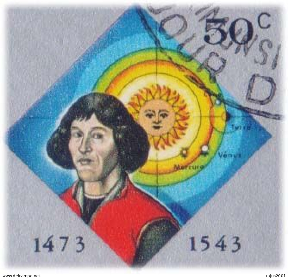 Heliocentric Theory Of Copernicus, Kopernikus, Mathematics, Mathematician, Astronomy, Astronomer, History, Science FDC - Astronomie