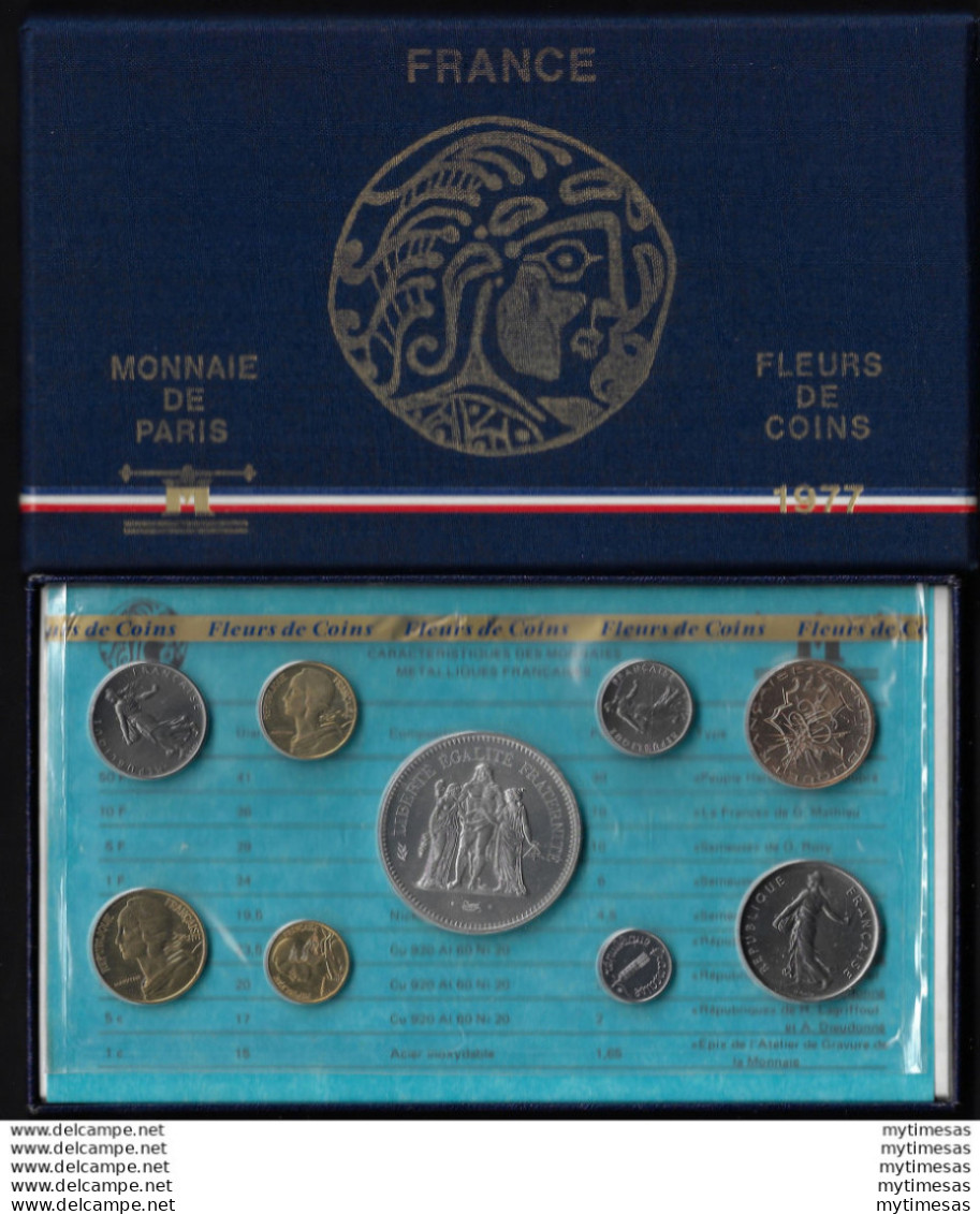 1977 Francia Divisionale Fleurs De Coins 9 Monete - Autres – Europe