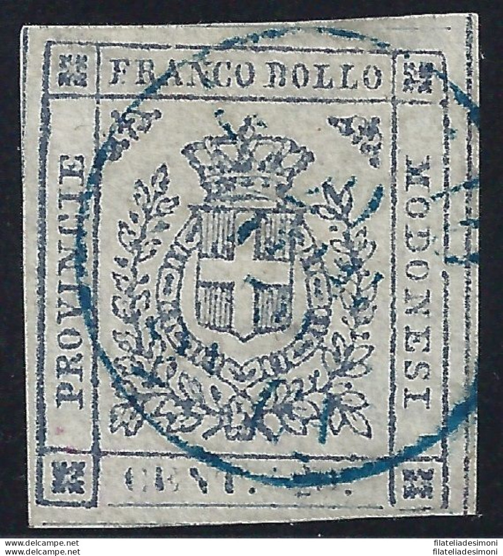 1859 MODENA GOVERNO PROVVISORIO, N. 15 USATO Firma Bolaffi /E.Diena - Modena