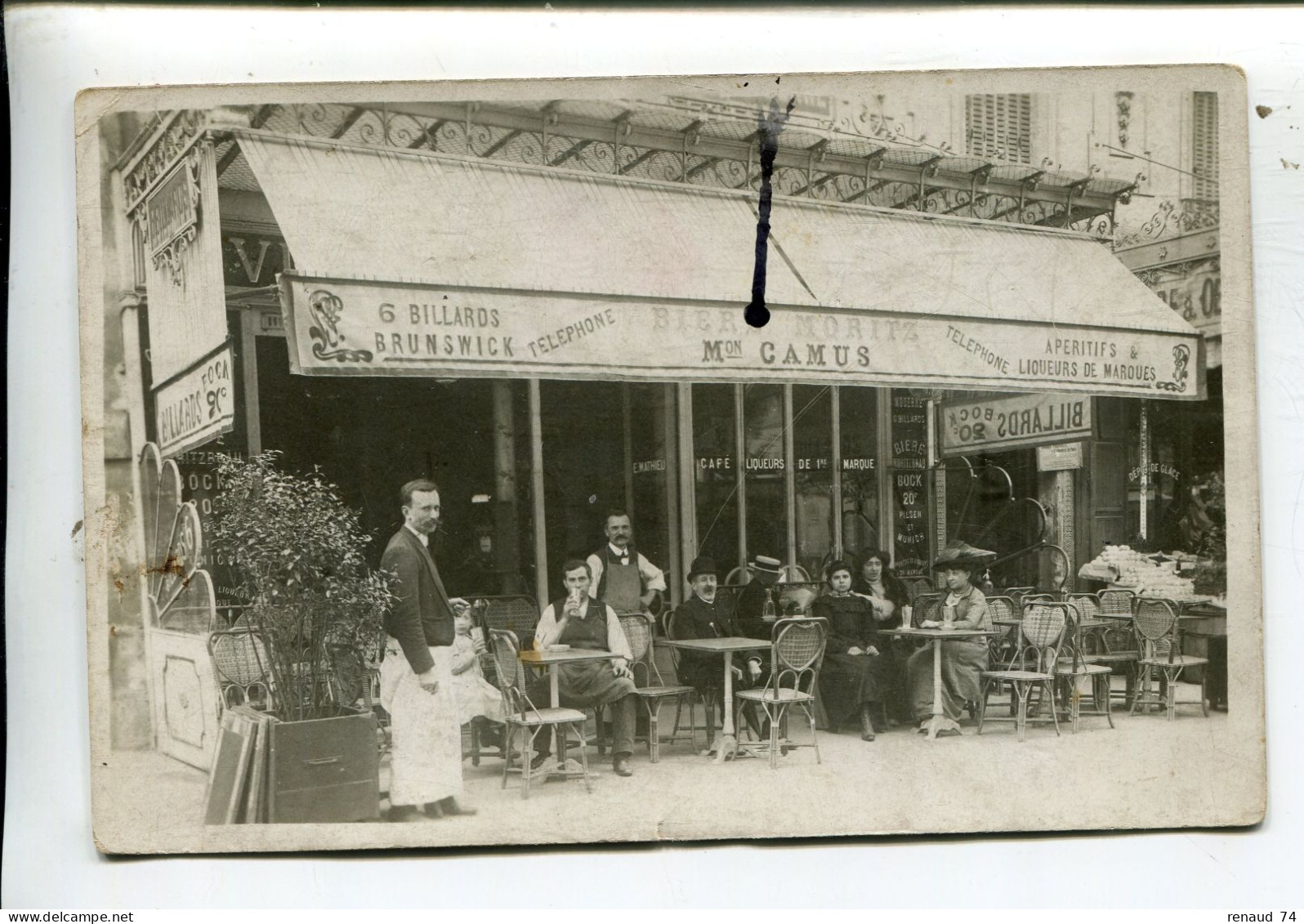 Paris  Carte Photo Café Camus Arrondissement à Identifier - Ohne Zuordnung