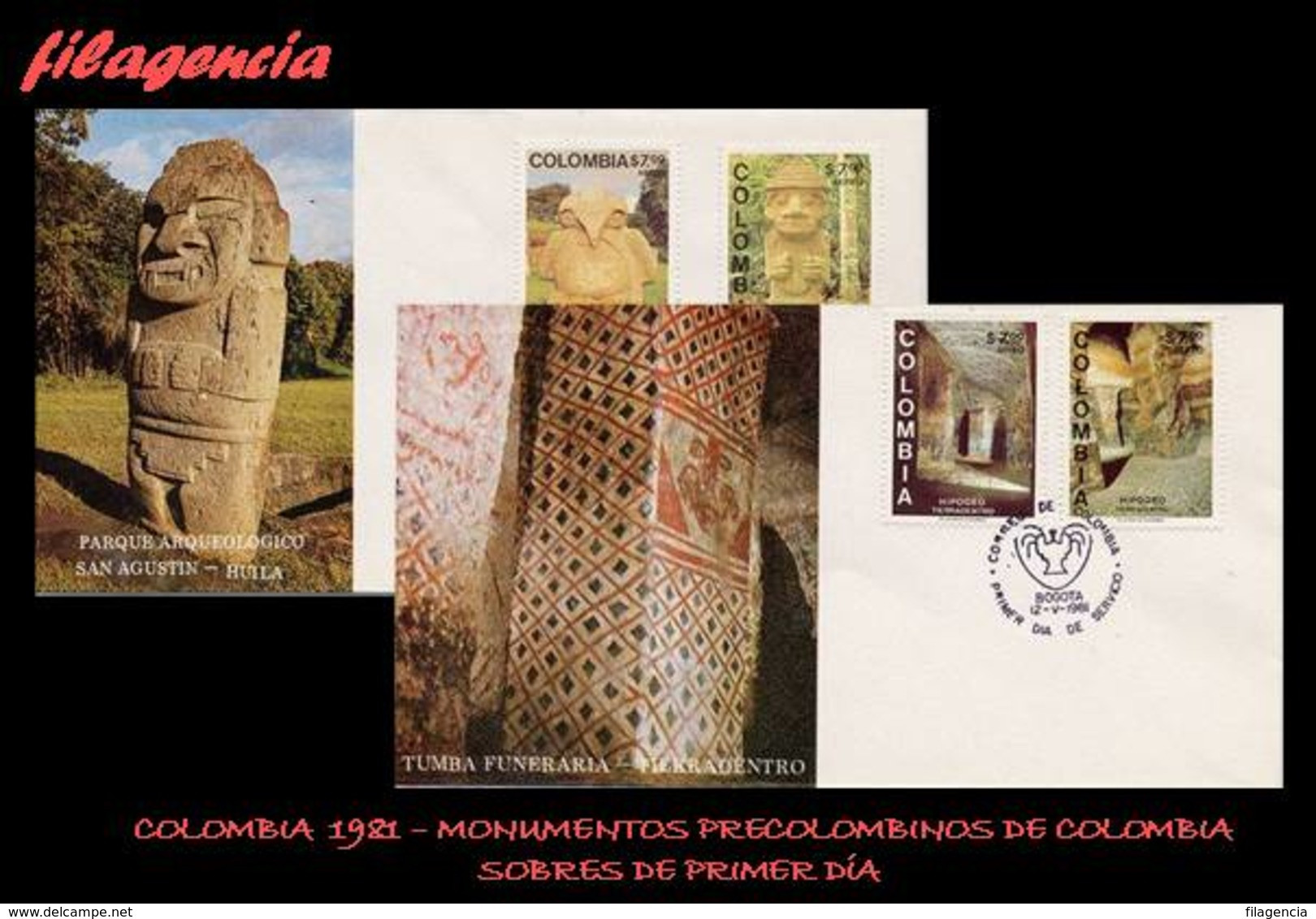 AMERICA. COLOMBIA SPD-FDC. 1981 MONUMENTOS PRECOLOMBINOS. PARQUE DE SAN AGUSTÍN - Colombia