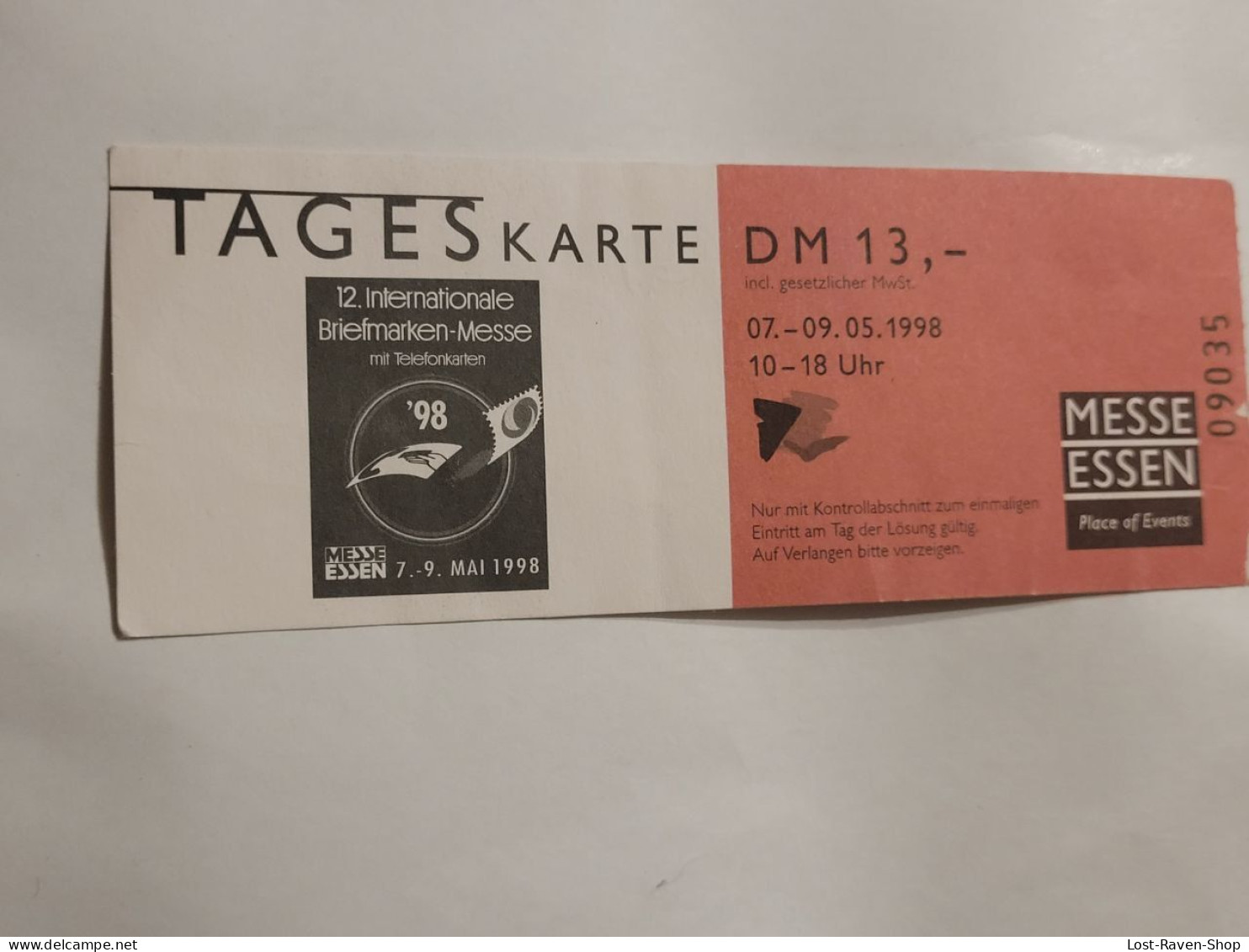 Tageskarte Zur 12. Internationalen Briefmarkenmesse - Tickets - Vouchers