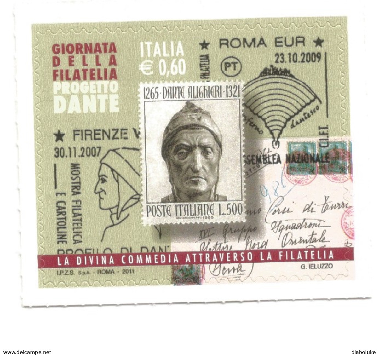 (REPUBBLICA ITALIANA) 2011, GIORNATA DELLA FILATELIA, PROGETTO DANTE - Serie Di 1 Francobollo Nuovo MNH** - 2011-20: Mint/hinged