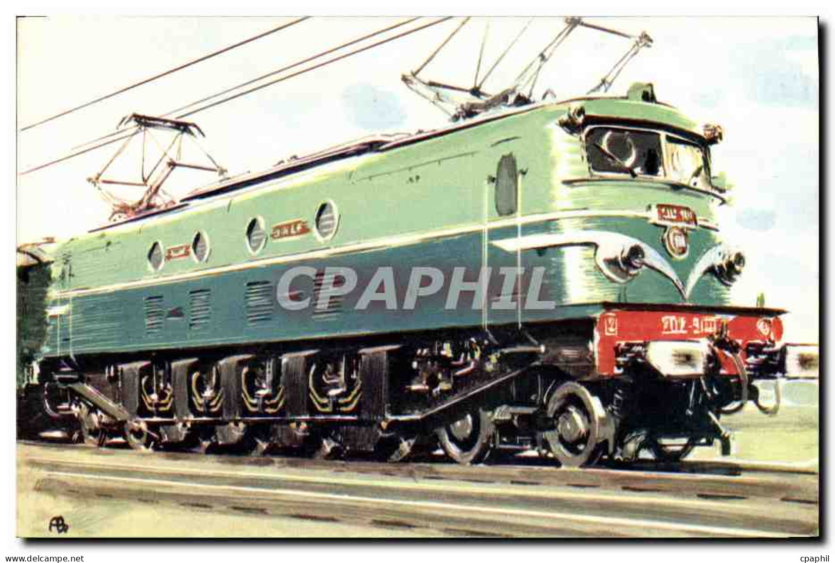 CPA Train Locomotive Electrique Type 2D2 9100 De La SNCF - Materiaal