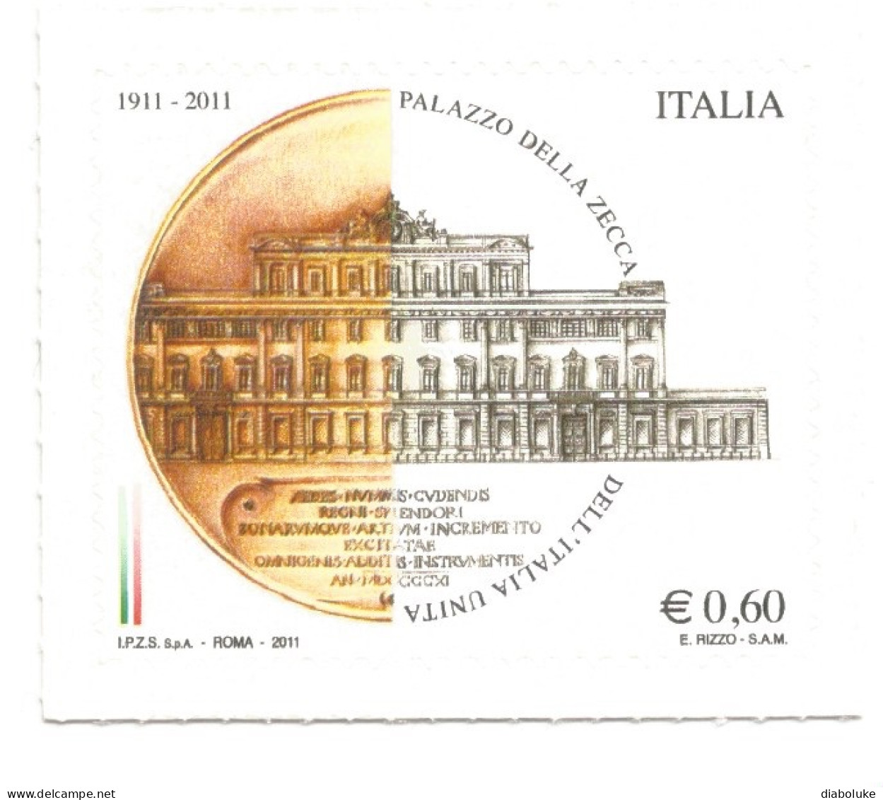 (REPUBBLICA ITALIANA) 2011, PALAZZO DELLA ZECCA - Serie Di 1 Francobollo Nuovo MNH** - 2011-20: Mint/hinged