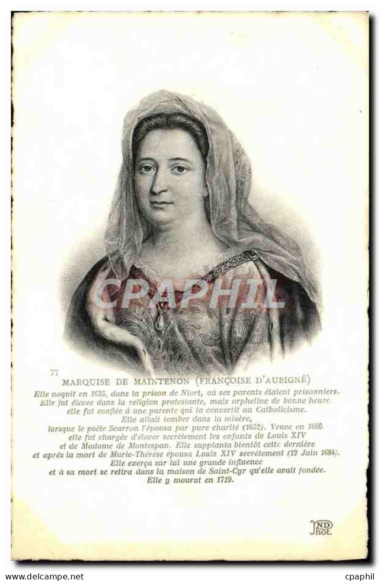 CPA Marquise De Maintenon Francoise D&#39Aubigne - Geschichte