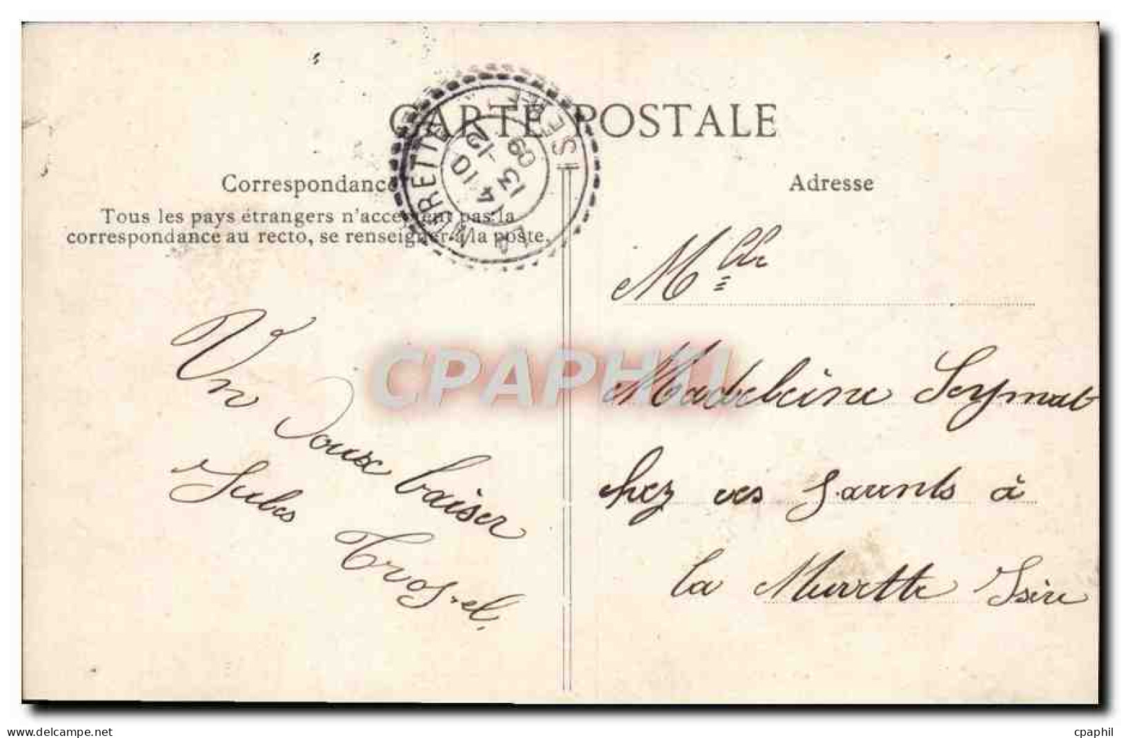 CPA Fantaisie Ce Que Disent Les Lettres Semeuse  - Stamps (pictures)