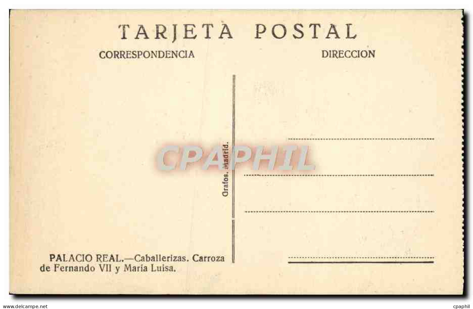 CPA Palacio Real Caballerizas Carroza De Fernando Vll Y Maria Luisa  - Madrid