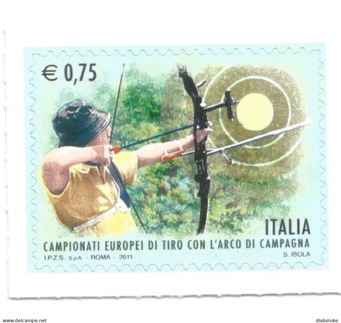 (REPUBBLICA ITALIANA) 2011, CAMPIONATI MONDIALI DI TIRO CON L'ARCO DI CAMPAGNA - Serie Di 1 Francobollo Nuovo MNH** - 2011-20: Mint/hinged