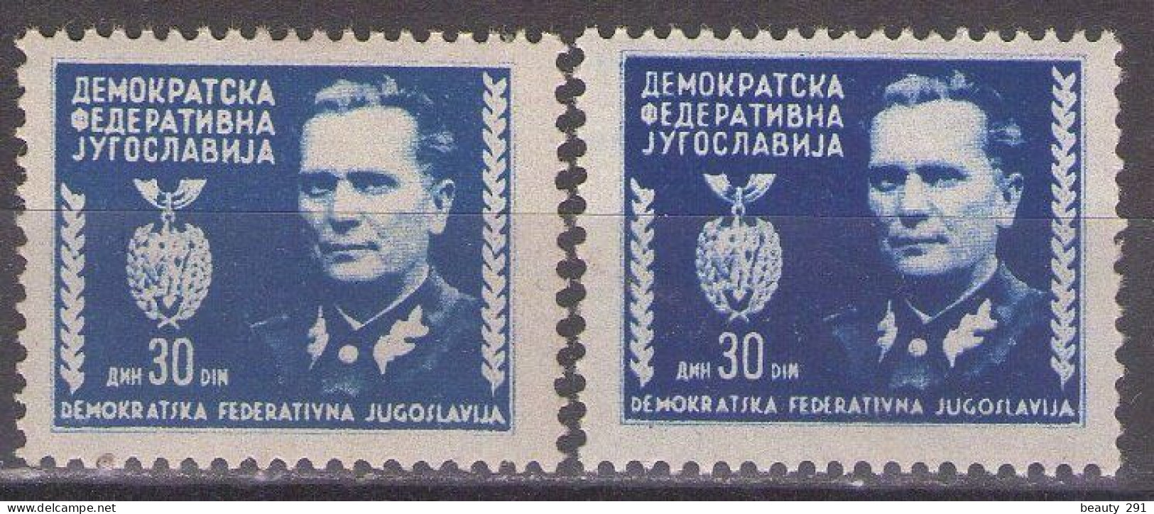 Yugoslavia 1945 - Michel 457a,b - Marshal TITO - Blue,dark Blue - MNH**VF - Ungebraucht