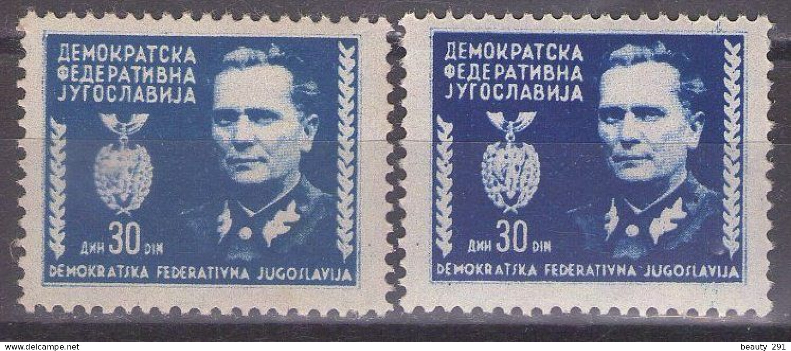 Yugoslavia 1945 - Michel 457a,b - Marshal TITO - Blue,dark Blue - MNH**VF - Ungebraucht