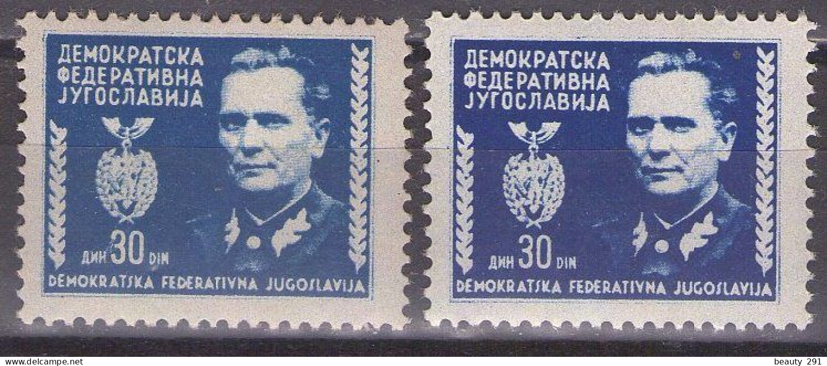 Yugoslavia 1945 - Michel 457a,b - Marshal TITO - Blue,dark Blue - MNH**VF - Ungebraucht