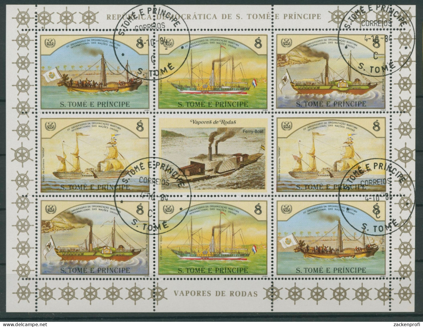 Sao Tome E Principe 1984 Schiffe 916/19 Kleinbogen Gestempelt (G20712) - Sao Tomé E Principe