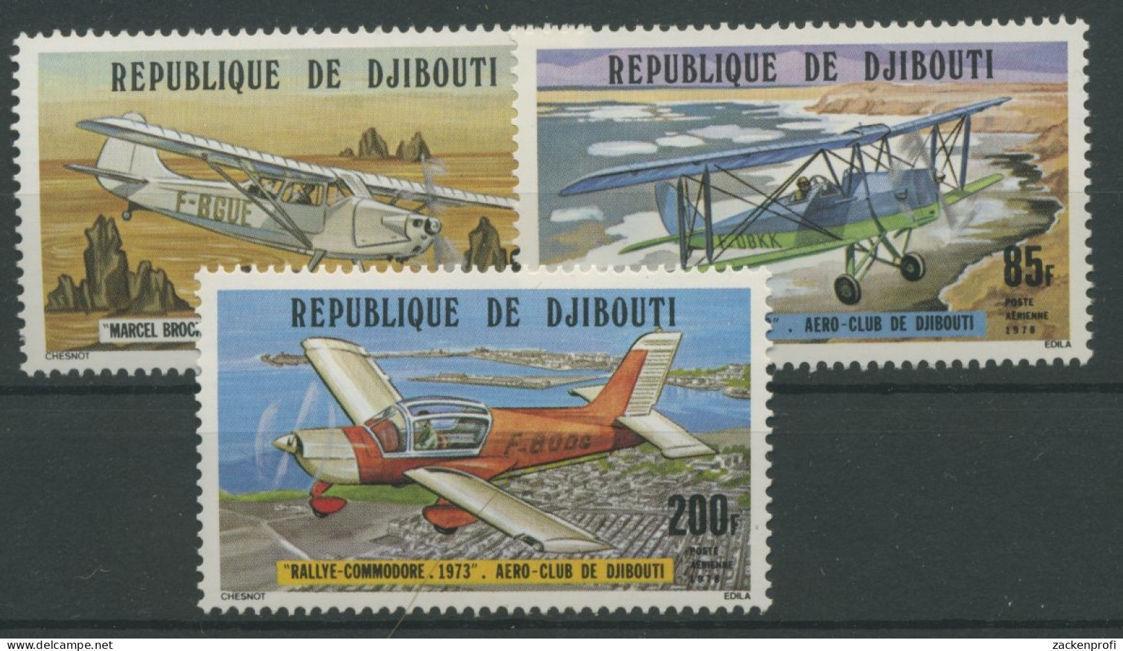 Dschibuti 1978 Aero-Club Dschibuti Flugzeuge 209/11 Postfrisch - Djibouti (1977-...)