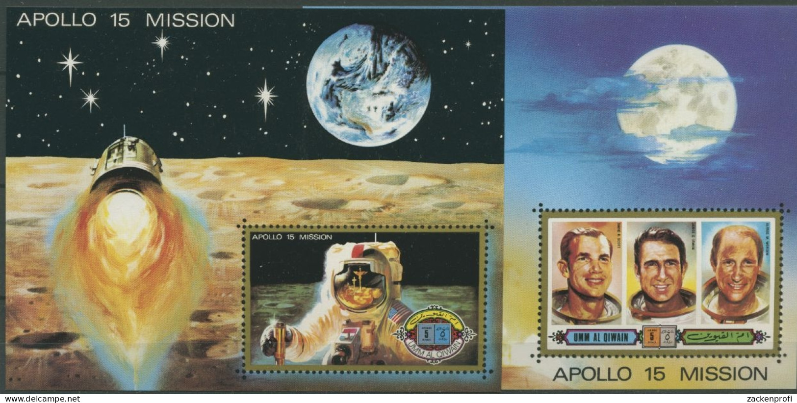 Umm-Al-Qaiwain 1972 Apollo 15 Block 41/42 Postfrisch (C21167) - Umm Al-Qiwain